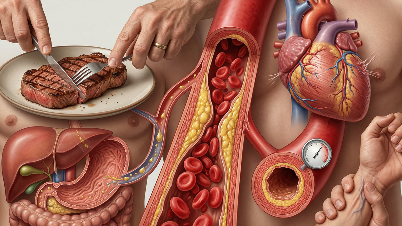 O que a carne vermelha faz no fígado e na saúde cardiovascular