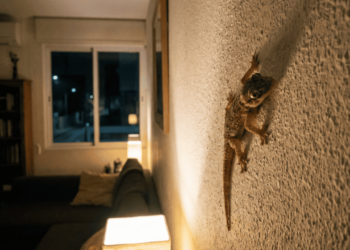 O que significa quando uma lagartixa aparece dentro de casa à noite