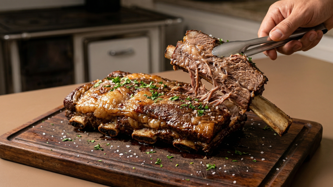 Costela no forno com crosta de mostarda Dijon e mel, aprenda a fazer para o almoço de domingo em família