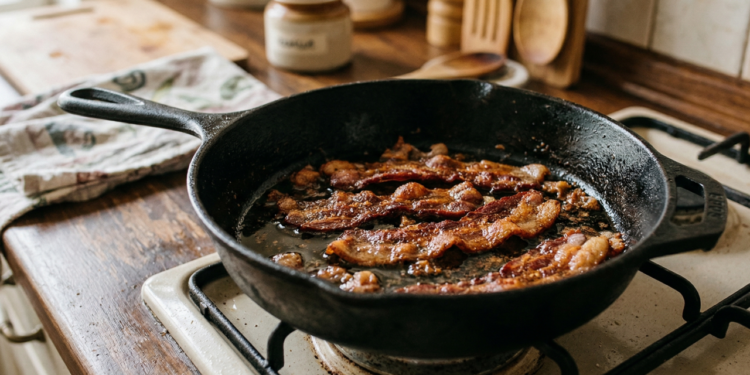 “Devo comer ou jogar fora? O que fazer com a gordura que solta do bacon na frigideira
