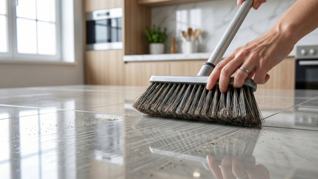 O erro que quase todo mundo comete ao limpar o piso da cozinha e que pode danificar o revestimento