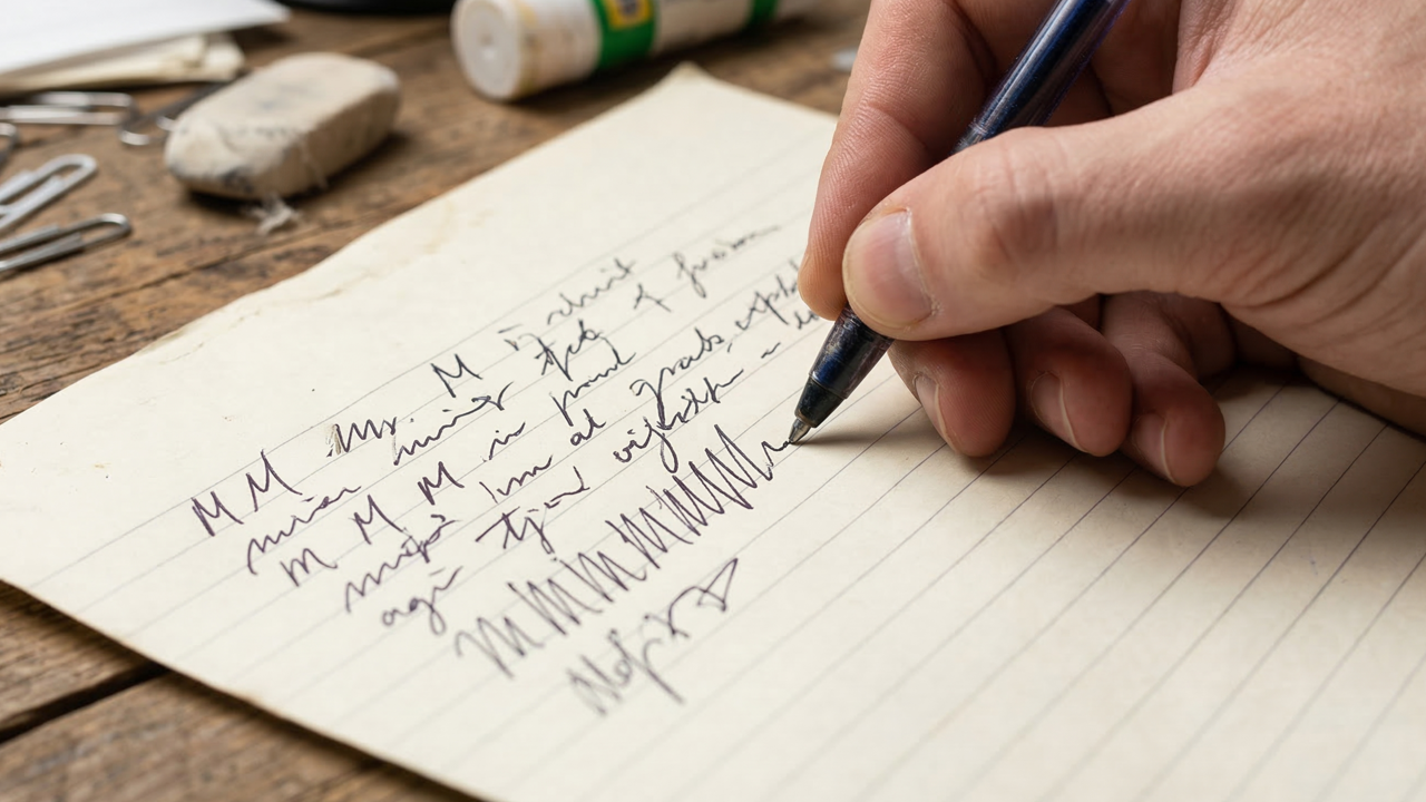 Como uma pessoa ansiosa escreve a letra “M”, segundo a grafologia