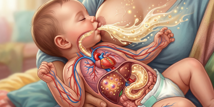 O que a amamentação faz com o fígado e saúde cardiovascular do bebê