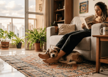 O que significa quando o cachorro deita em cima dos seus pés sempre que você para