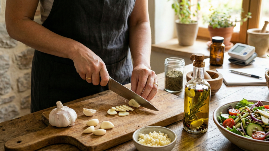 Como o alho afeta a pressão arterial e a saúde do coração