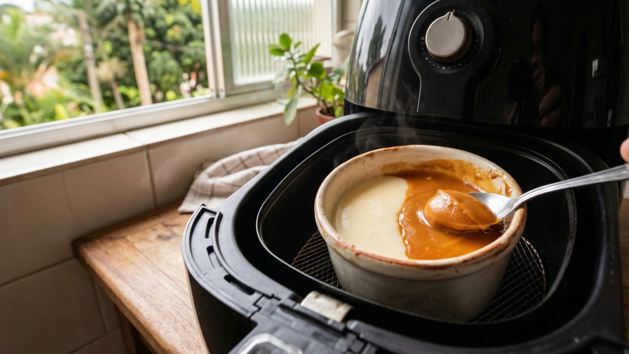 Este doce de leite caseiro com 2 ingredientes na air fryer está impressionando quem ama sobremesas fáceis