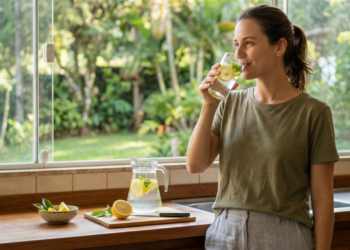 O melhor horário para tomar água com limão e reduzir o inchaço abdominal ao longo do dia