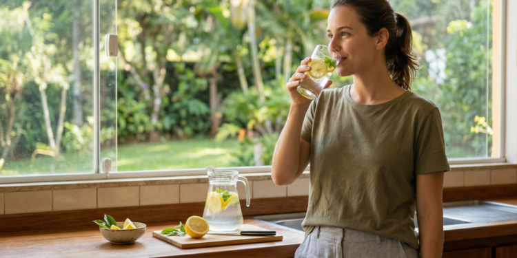 O melhor horário para tomar água com limão e reduzir o inchaço abdominal ao longo do dia