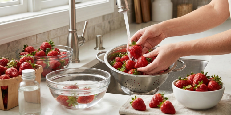 Como lavar morangos do jeito certo, removendo resíduos sem prejudicar as vitaminas