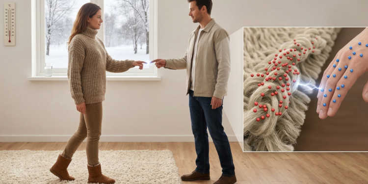 Essa é a razão para sentir um “choque” quando encosta em alguém no inverno