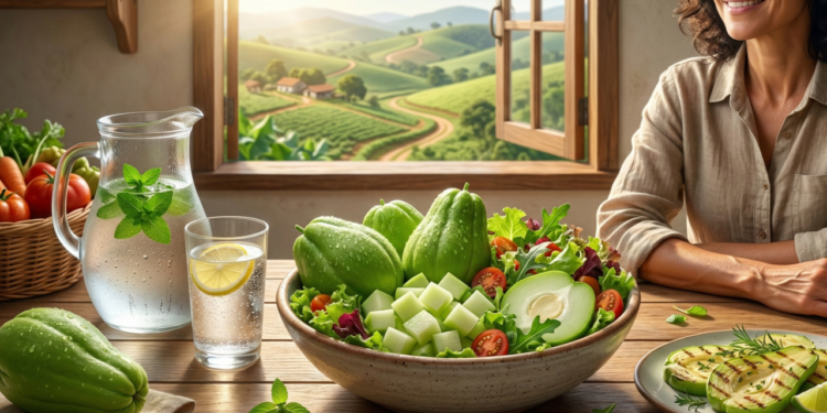 Chuchu na dieta diária: o aliado silencioso para hidratação, circulação e saúde intestinal