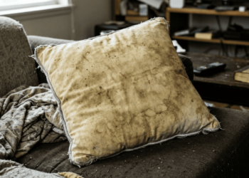 O que significa quando a almofada fica amarela mesmo com a fronha sempre limpa