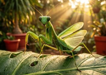 Controle biológico com louva-a-deus no jardim