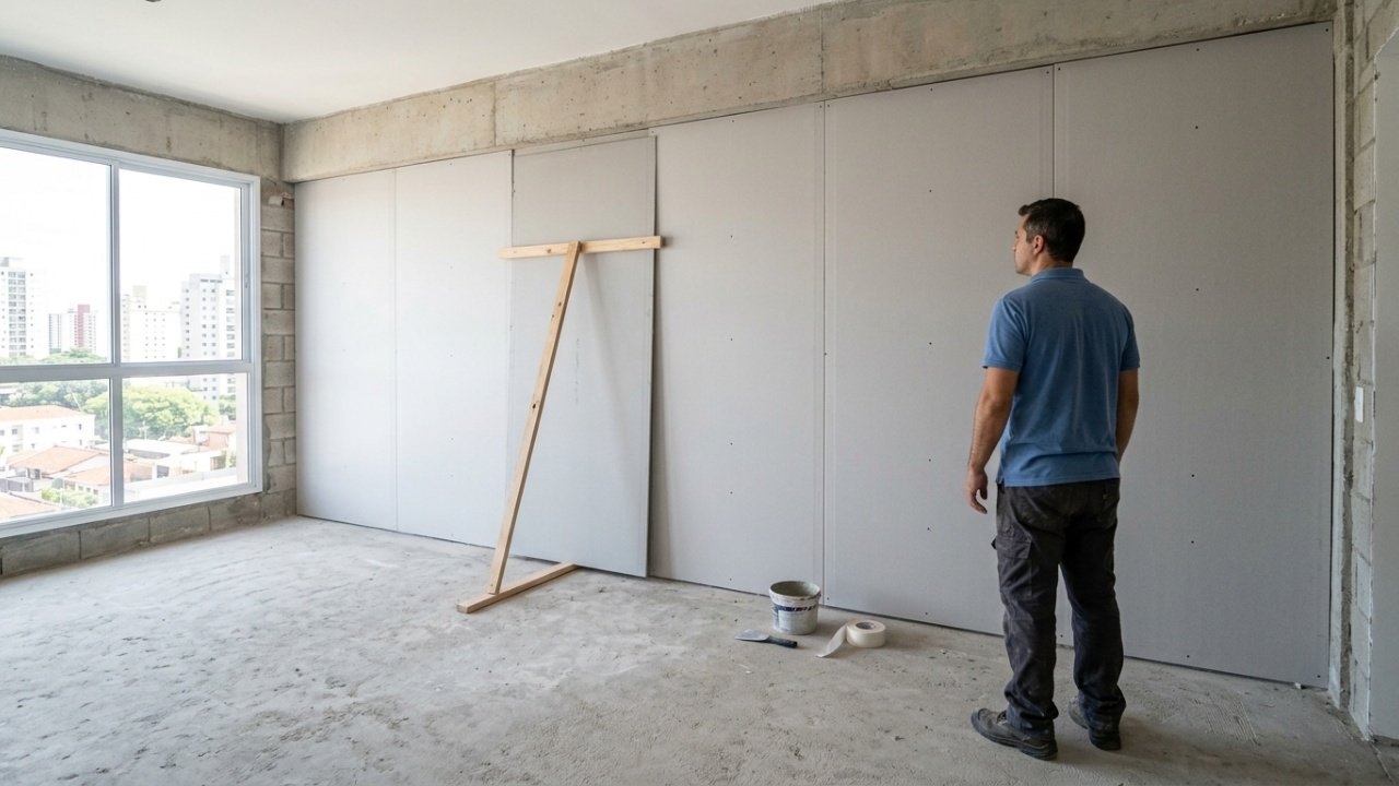 Acabamento de interiores com sistema Dot and Dab