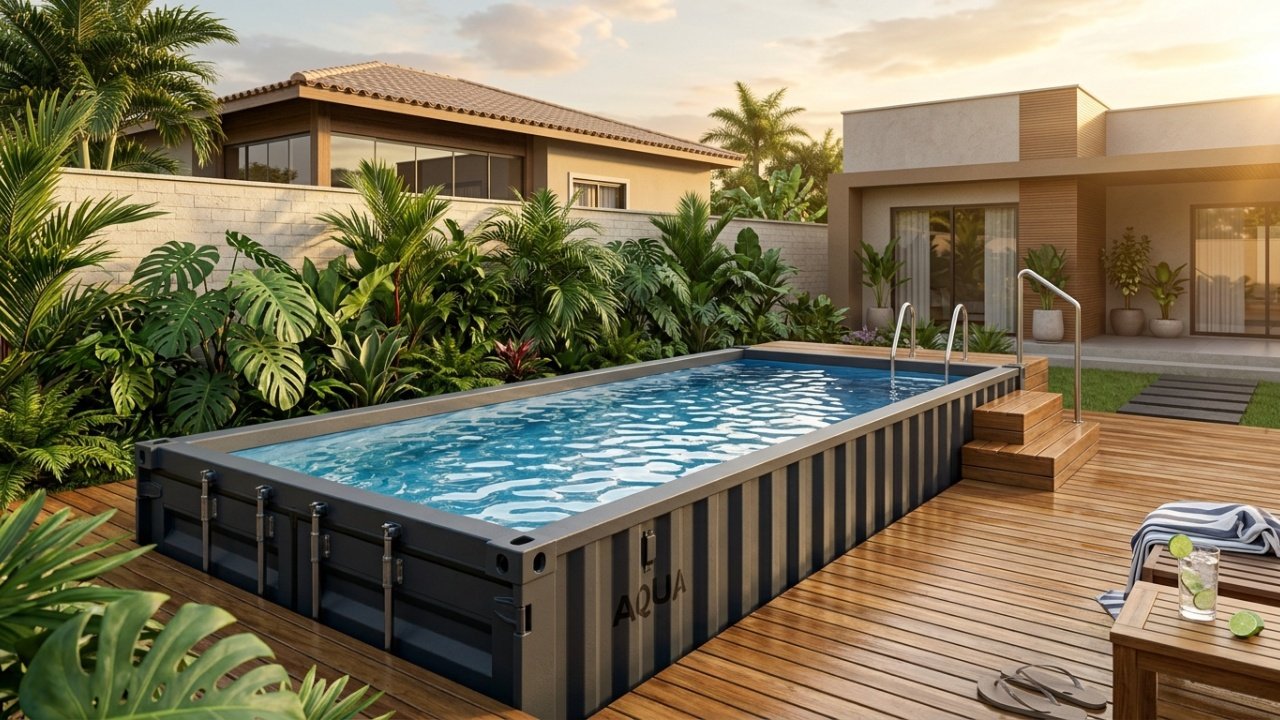 Piscina de contêiner para residências