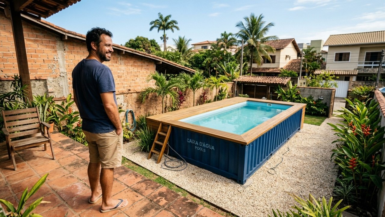 Piscina de contêiner para residências