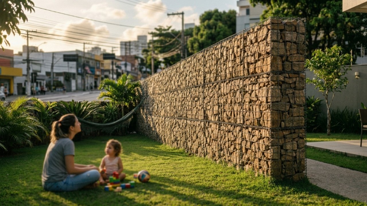 Muros de gabião na arquitetura residencial
