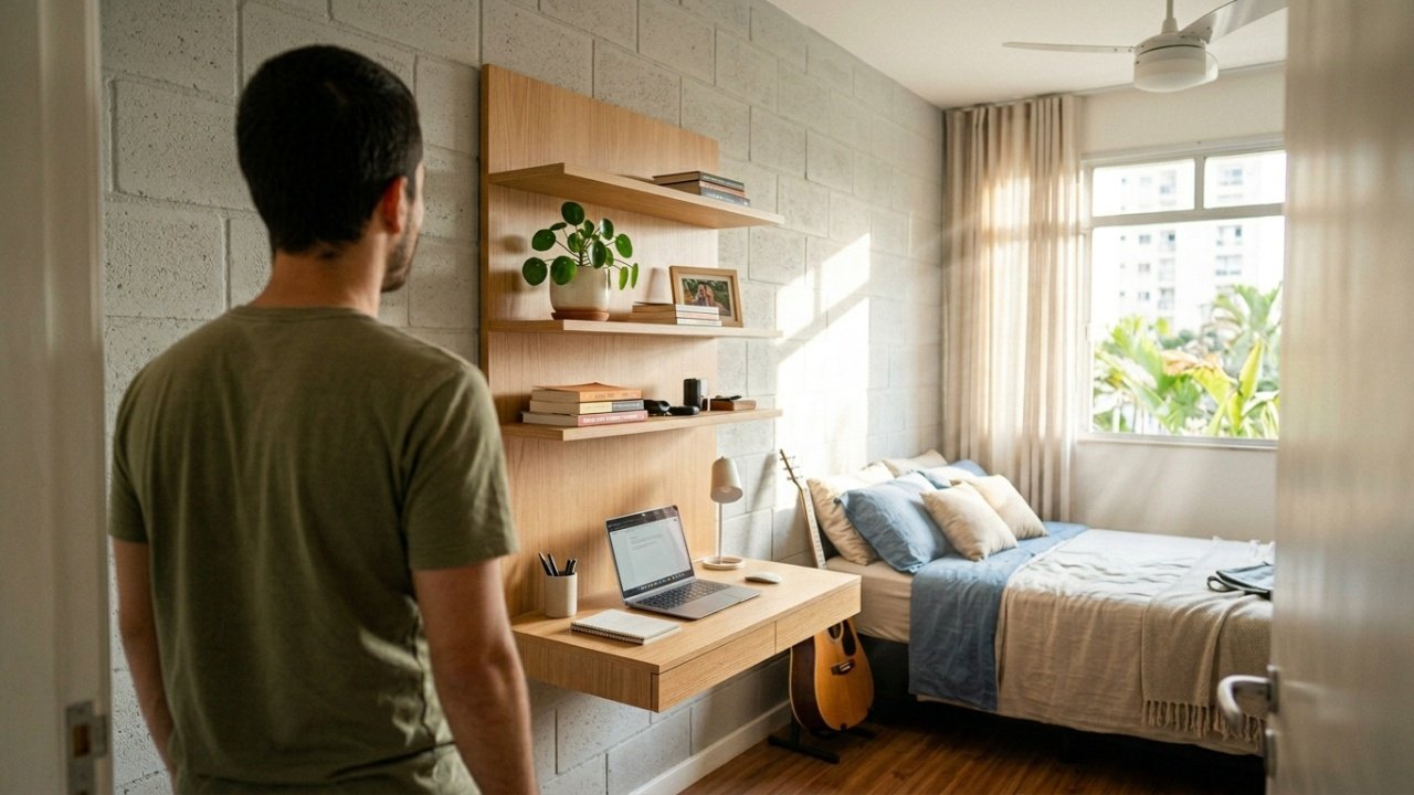 Soluções modulares para organização de apartamentos pequenos