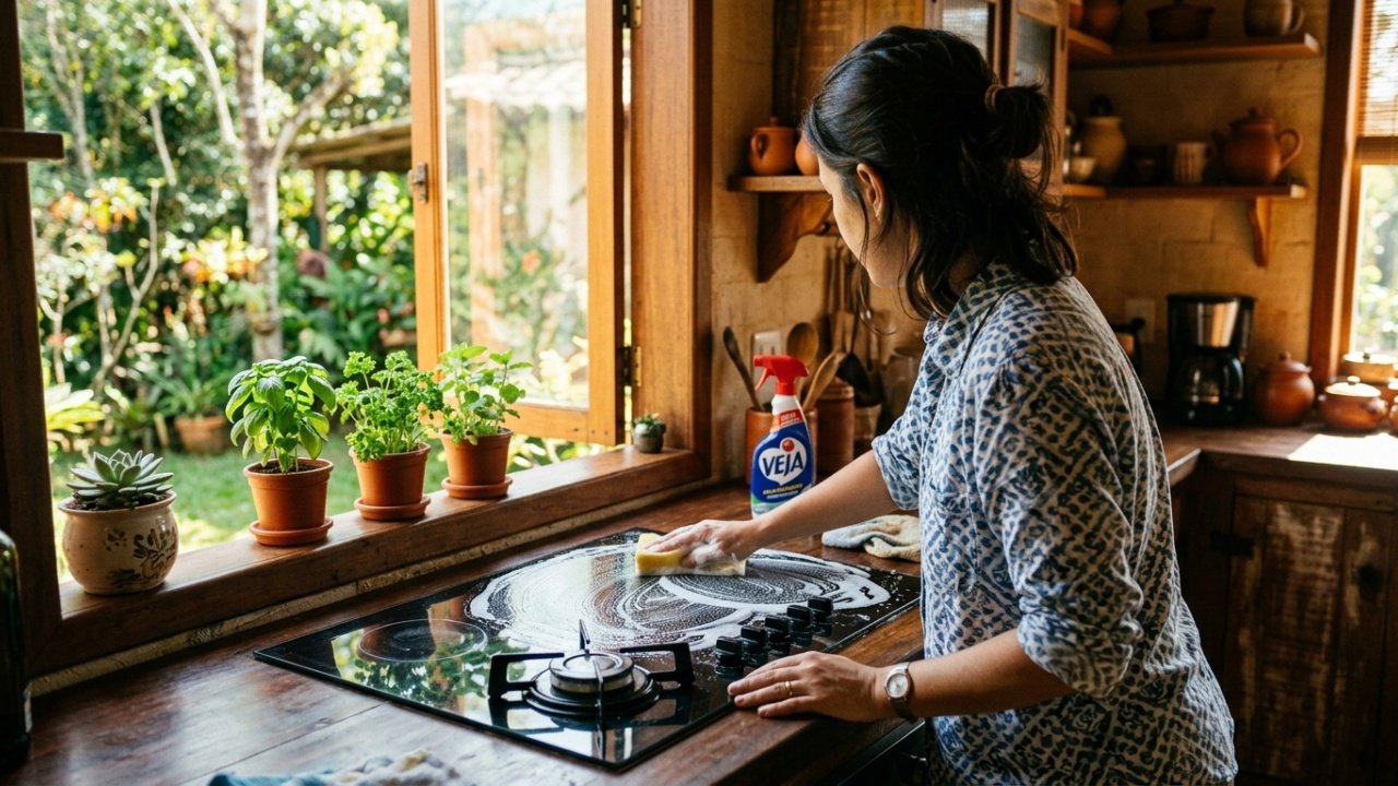 Como limpar gordura do fogão sem produtos químicos