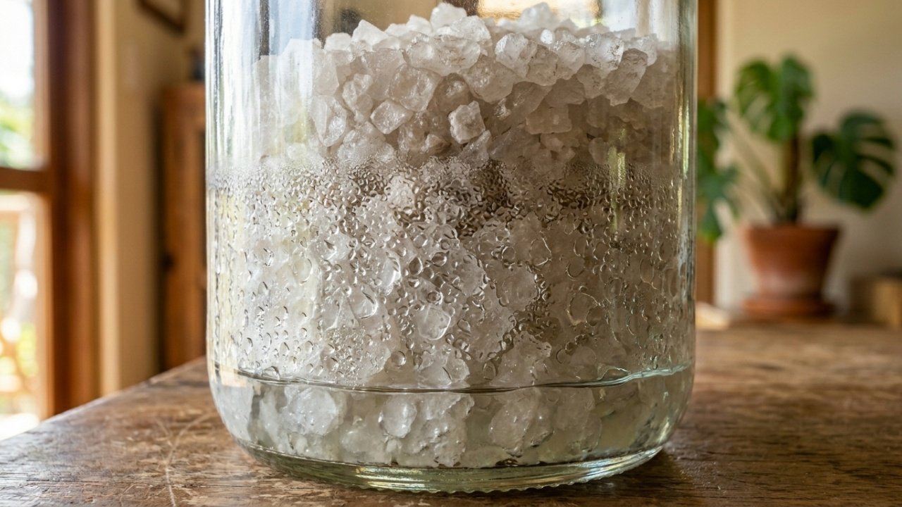 Uso de sal grosso para remover umidade em ambientes fechados