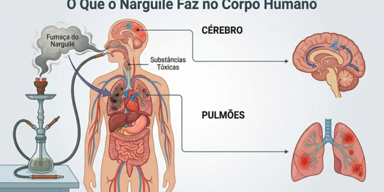 O que o narguilé faz no pulmão e na oxigenação do cérebro