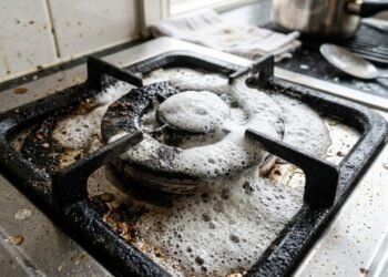 Nossas avós estavam certas, essa mistura com vinagre branco e bicarbonato limpa gordura do fogão sem esforço