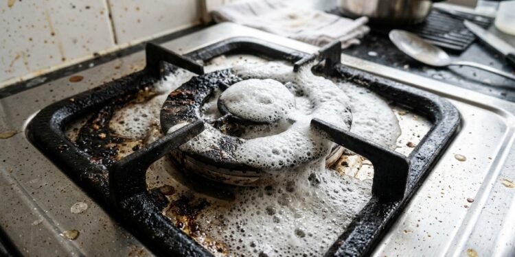 Nossas avós estavam certas, essa mistura com vinagre branco e bicarbonato limpa gordura do fogão sem esforço