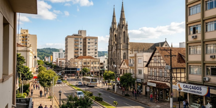 Com a chegada da ferrovia em 1876, o centro de gravidade se deslocou três quilômetros morro abaixo, e nasceu a New Hamburg. / Imagem ilustrativa