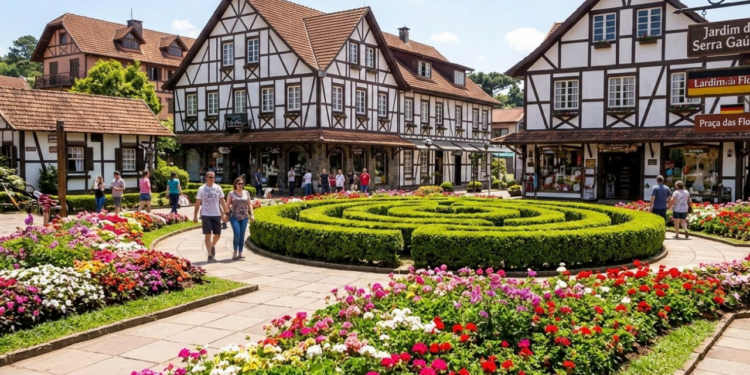 Fundada em 1858, o Jardim da Serra Gaúcha tem a praça mais florida da região e virou refúgio para quem busca frio agradável, sossego e bem-estar