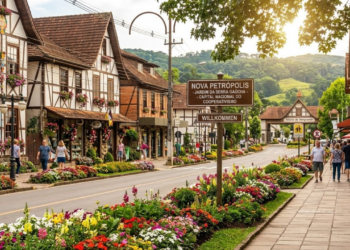 Jardins floridos e casas de enxaimel atraem para a cidade brasileira onde ainda se fala alemão a 90 km de Porto Alegre na Serra Gaúcha
