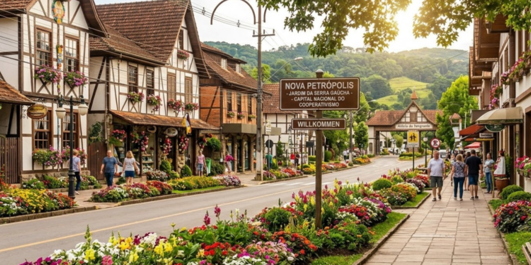 Jardins floridos e casas de enxaimel atraem para a cidade brasileira onde ainda se fala alemão a 90 km de Porto Alegre na Serra Gaúcha
