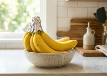 O utensílio de cozinha comum que deve colocar junto às bananas para que elas não escureçam e durem semanas frescas