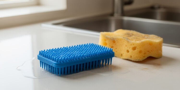 Adeus, esponja de pratos: o item de silicone que não acumula bactérias e dura até 1 ano na sua cozinha