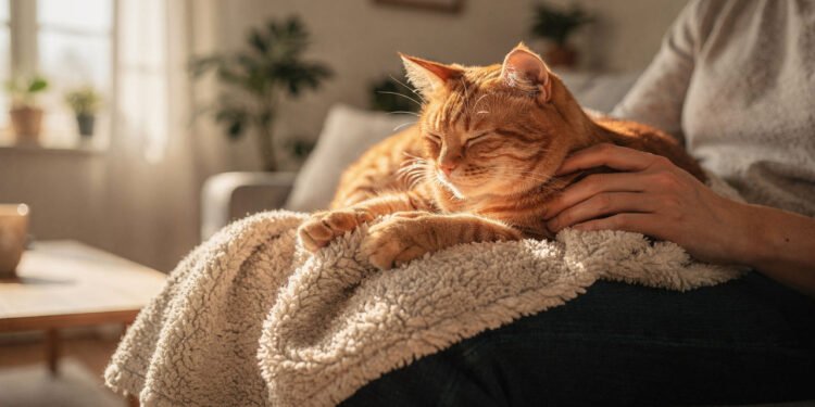 O que significa quando o gato começa a amassar com as patas no colo do tutor