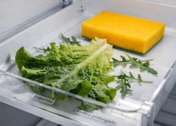 O segredo de colocar uma esponja nova na gaveta da geladeira para fazer as verduras durarem o dobro do tempo