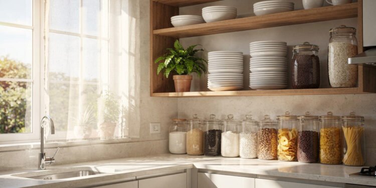 Adeus aos armários superiores: a nova tendência de prateleiras abertas que amplia o espaço da cozinha