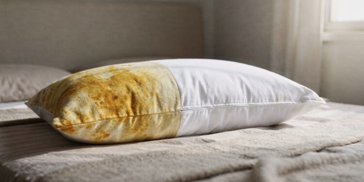 O truque de três ingredientes que derrete o amarelado de suor dos travesseiros e os deixa como novos