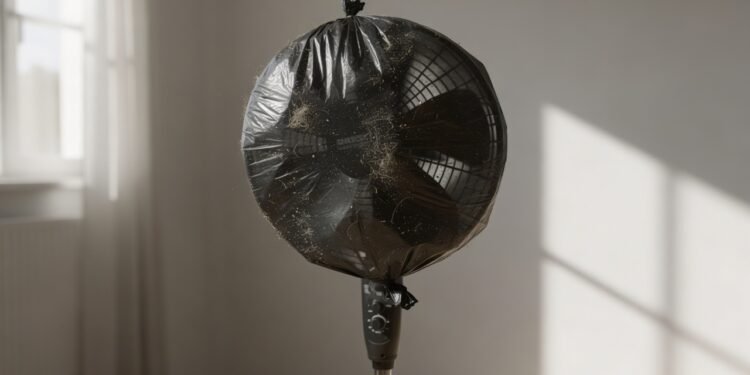 Como limpar o ventilador em 5 minutos sem precisar desmontar as grades, usando apenas um saco de plástico