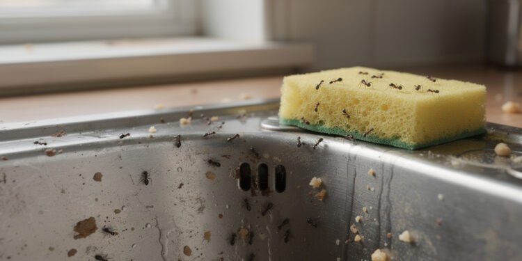 O que significa aparecer formigas na pia da cozinha?