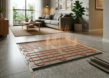 A malha elétrica ultrafina que é esticada debaixo do piso para aquecer a casa inteira sem usar aquecedores