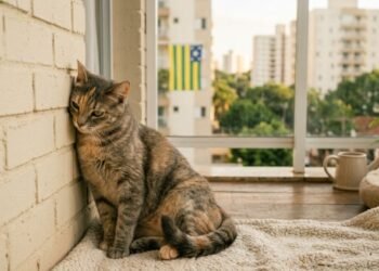 O que significa quando seu gato encosta a cabeça na parede