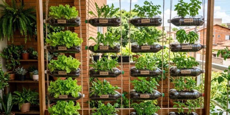 A técnica simples com garrafas que está ajudando iniciantes a cultivar temperos frescos dentro de casa