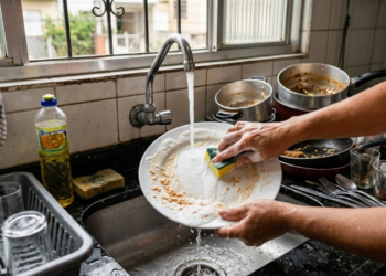 Não é o detergente nem a esponja: a regra de ouro que faz você lavar a louça 50% mais rápido