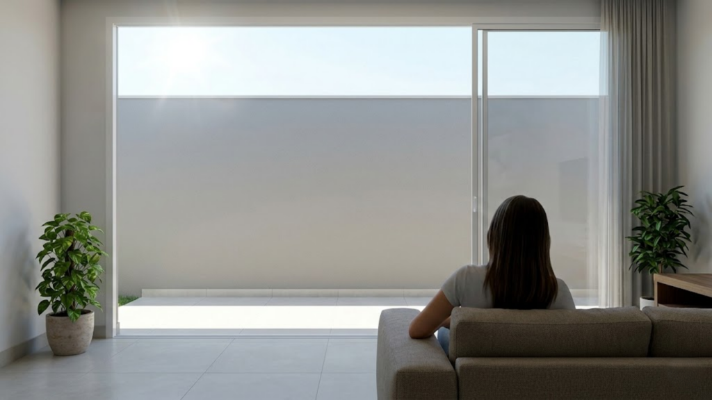 Interior fresco e silencioso com vista para parede isolada com EPS