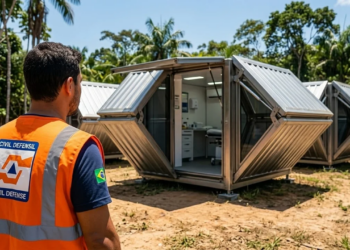 A casa de 60 metros quadrados que chega em um caminhão e se desdobra sozinha em 10 minutos apertando apenas um botão
