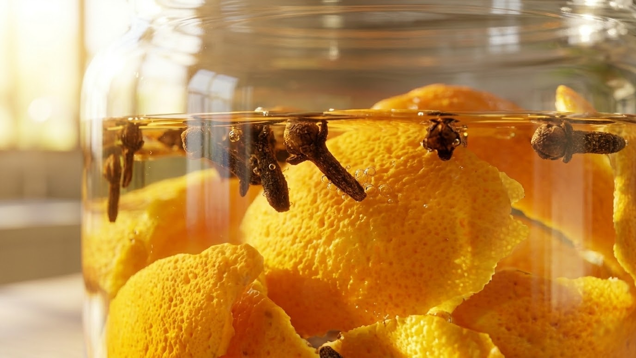 Detalhe macro das propriedades da laranja extraídas no álcool.