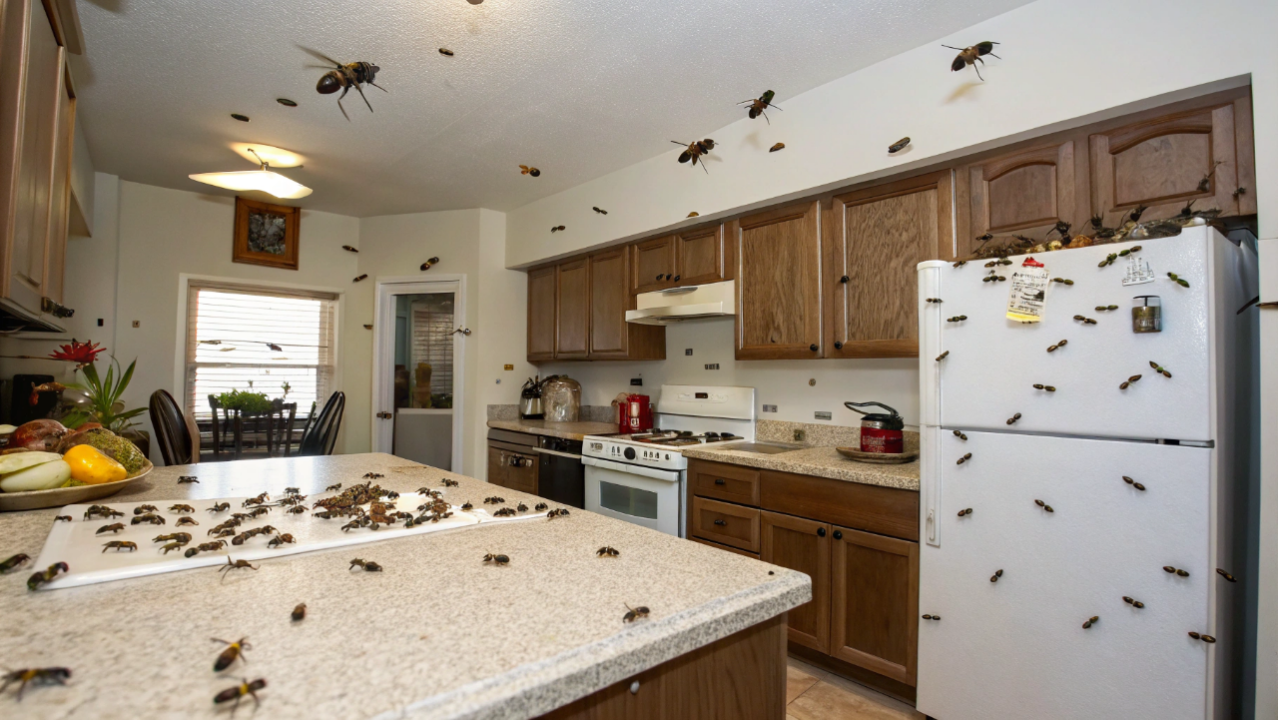 O que significa encontrar muitas moscas na cozinha de repente