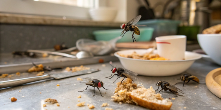 O que significa encontrar muitas moscas na cozinha de repente
