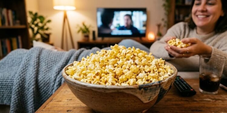 A pipoca simples fica mais próxima do alimento em sua forma natural