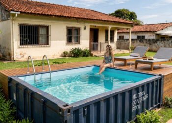 A piscina de contêiner que custa muito menos que a de alvenaria e fica pronta no mesmo dia